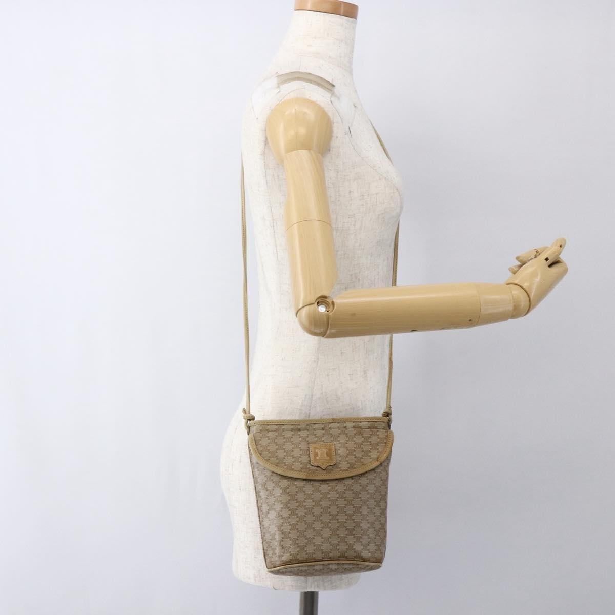 Celine Vintage Macadam Canvas Beige Canvas Shoulder Bag Bag (Pre-Owned)