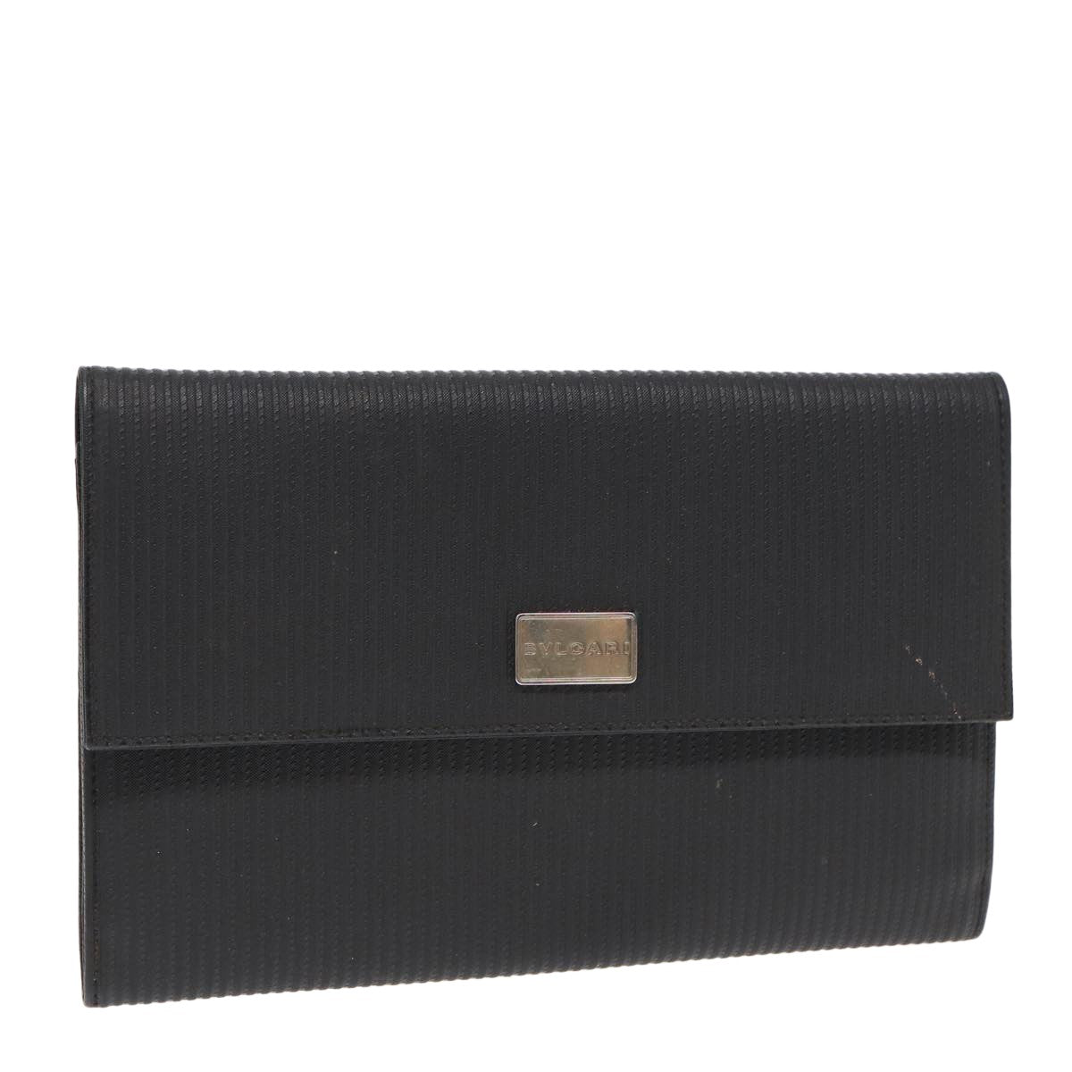 Bvlgari Clutch Pvc Leather Black Pvc Clutche & Pouche Bag (Pre-Owned)