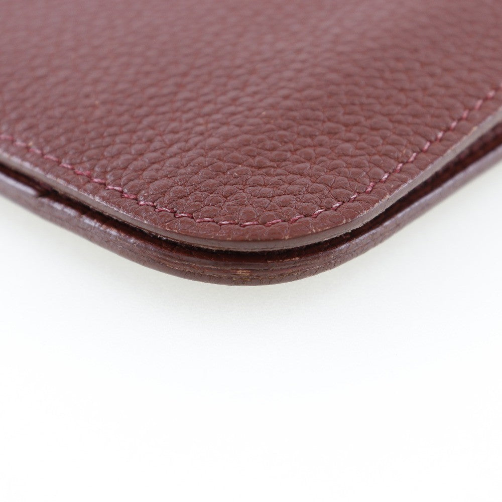Hermes Dogon Duo Combined Leather Burgundy Leather Wallets Accessory (Pre-Owned)