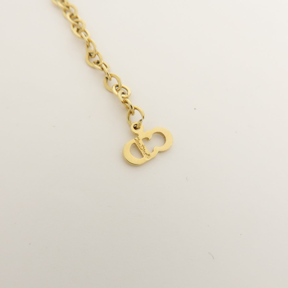 Christian Dior Cd Heart Metal Gold Metal Necklace Jewelry (Pre-Owned)