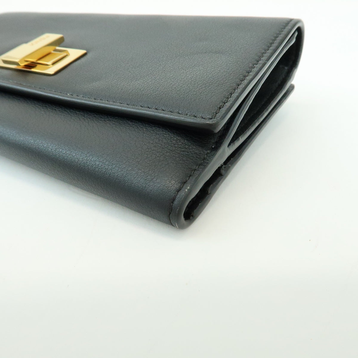 Fendi Selleria Peekaboo Leather Black Leather Wallets Accessory (Pre-Owned)