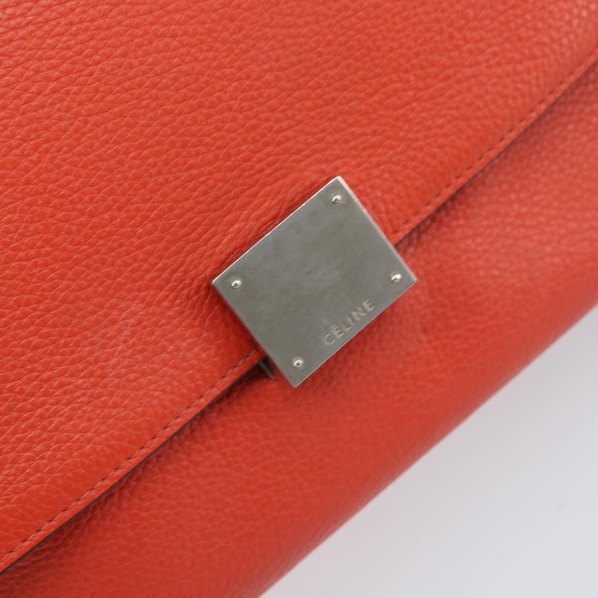Celine Trapeze Leather With Suede Orange Leather Handbag (Pre-Owned)