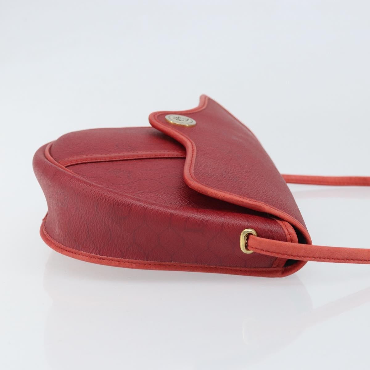 Christian Dior Vintage Honeycomb Flap Coated Canvas Red Pvc Shoulder Bag Bag (Pre-Owned)