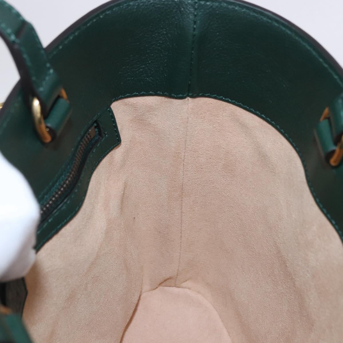 Gucci Diana Bamboo Handle Round Tote Leather Green Leather Tote Bag Bag (Pre-Owned)