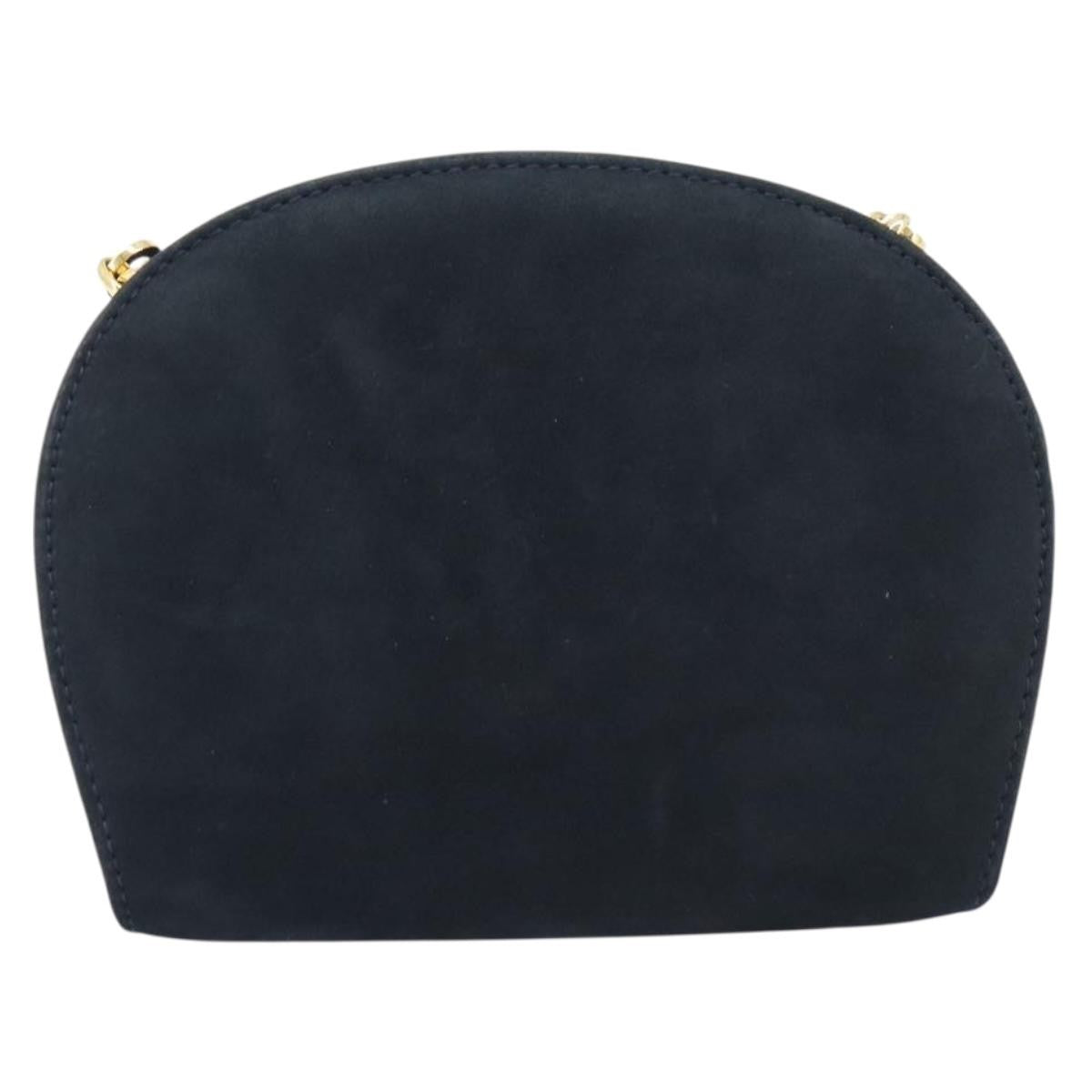 Salvatore Ferragamo Vintage Gancini Chain Suede Black Suede Shoulder Bag Bag (Pre-Owned)