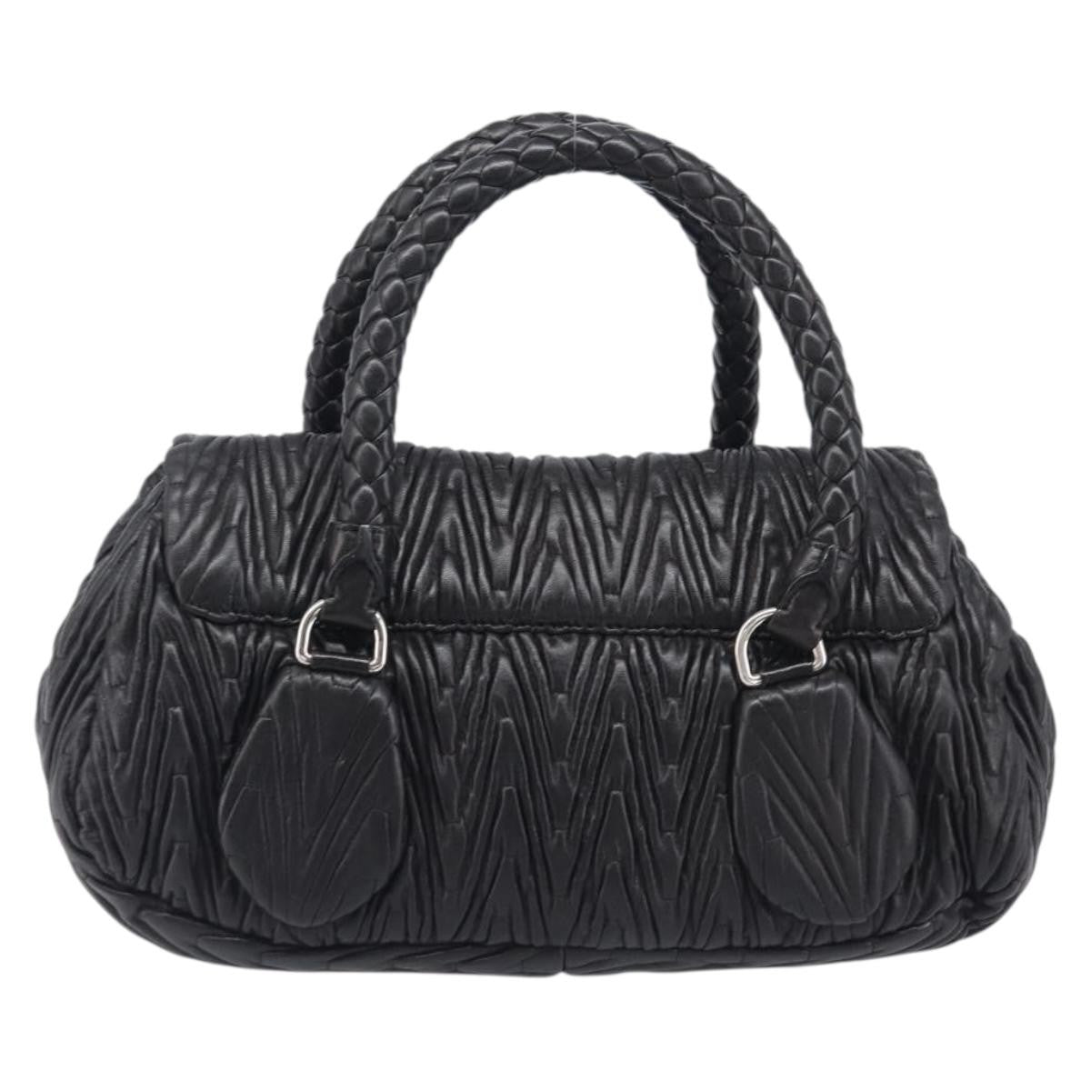 Prada Flap Chevron Nappa Black Leather Shoulder Bag Bag (Pre-Owned)
