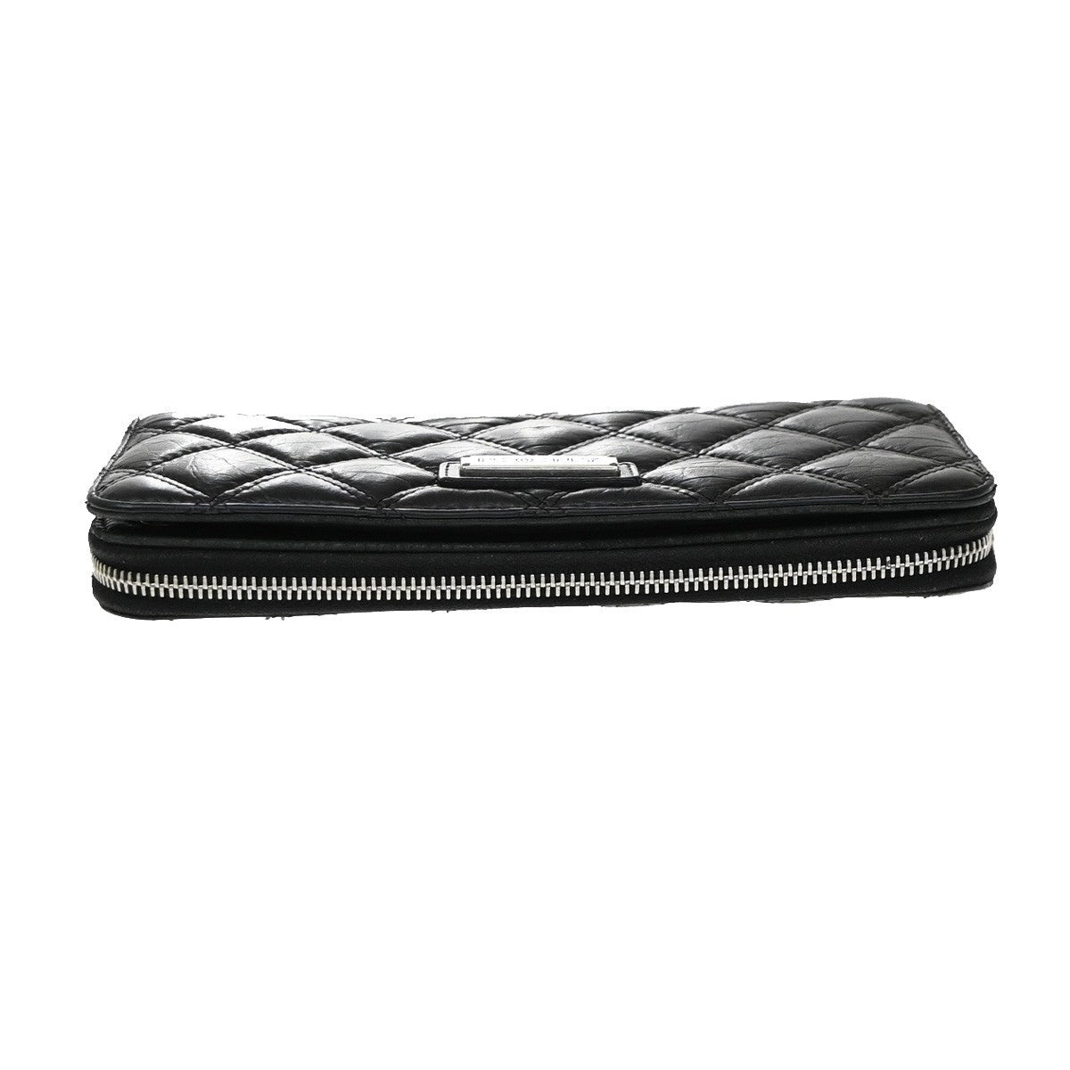 Chanel Trendy Cc Zip Around Quilted Lambskin Black Leather Wallets Accessory (Pre-Owned)