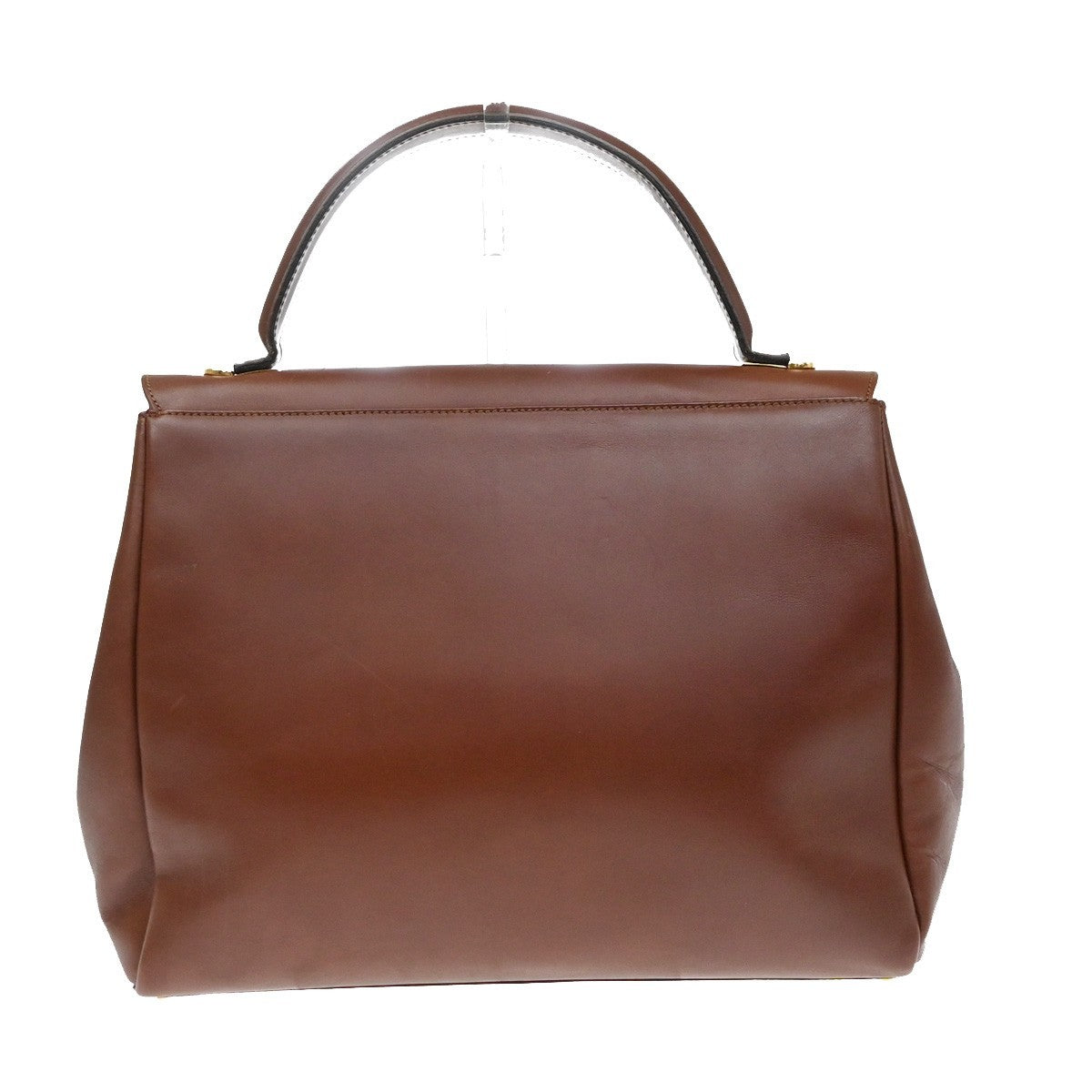Salvatore Ferragamo Vintage Top Handle Leather Brown Leather Handbag (Pre-Owned)