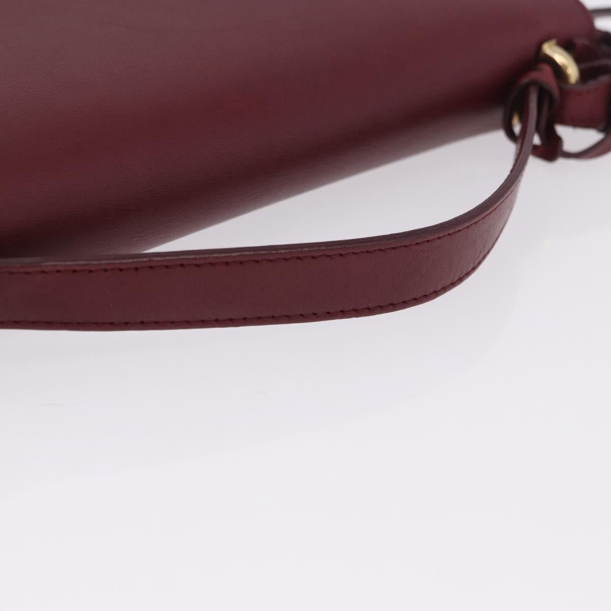 Salvatore Ferragamo Aileen Leather Burgundy Leather Shoulder Bag Bag (Pre-Owned)