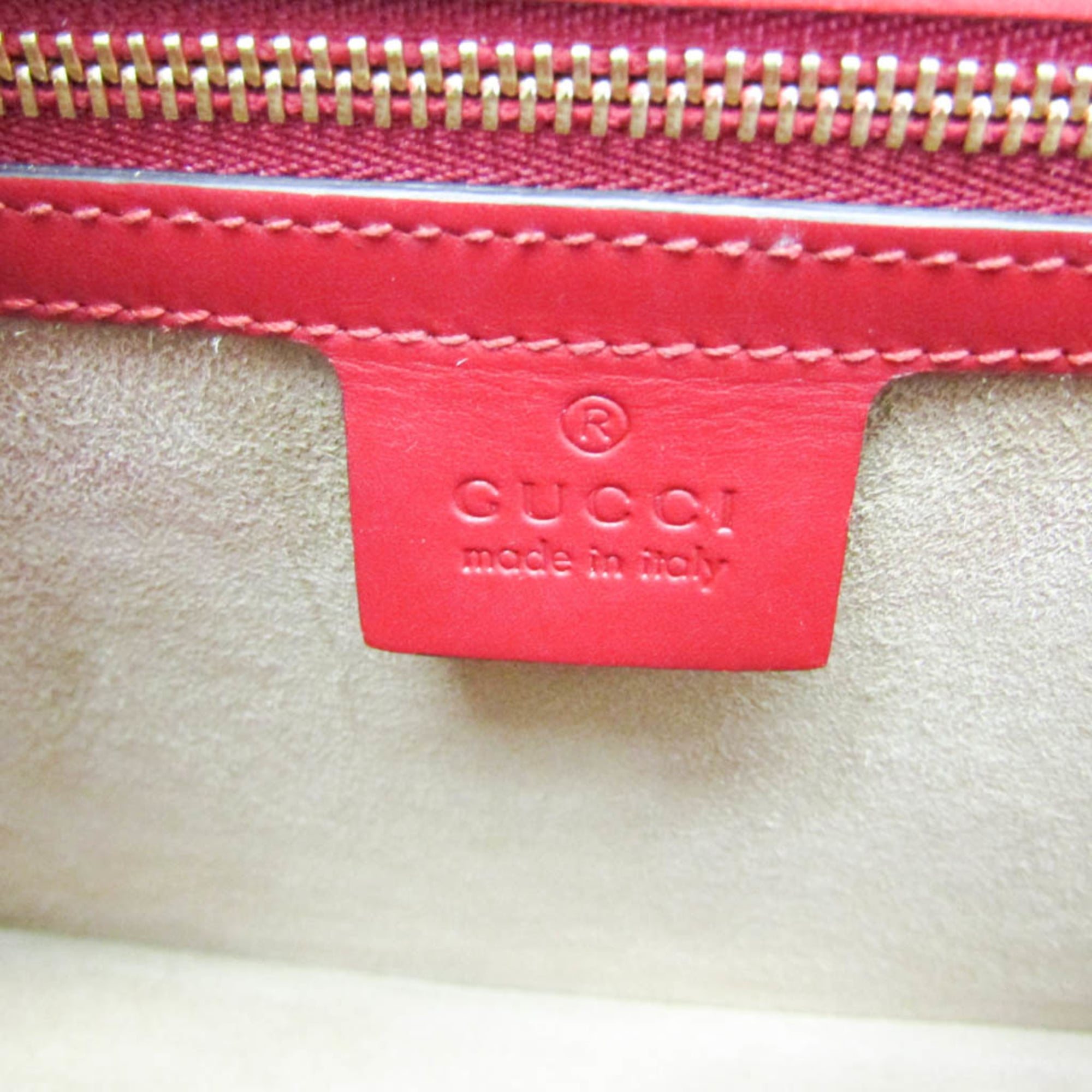Gucci Sylvie Leather Red Leather Shoulder Bag Bag (Pre-Owned)