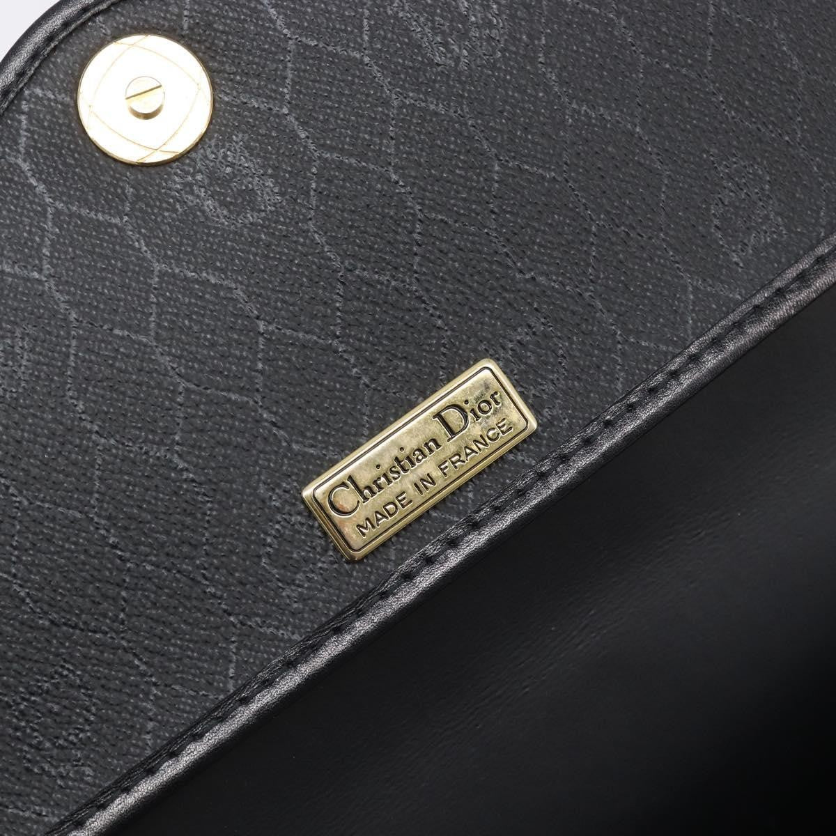 Christian Dior Vintage Honeycomb Zip Coated Canvas Black Canvas Clutche & Pouche Bag (Pre-Owned)