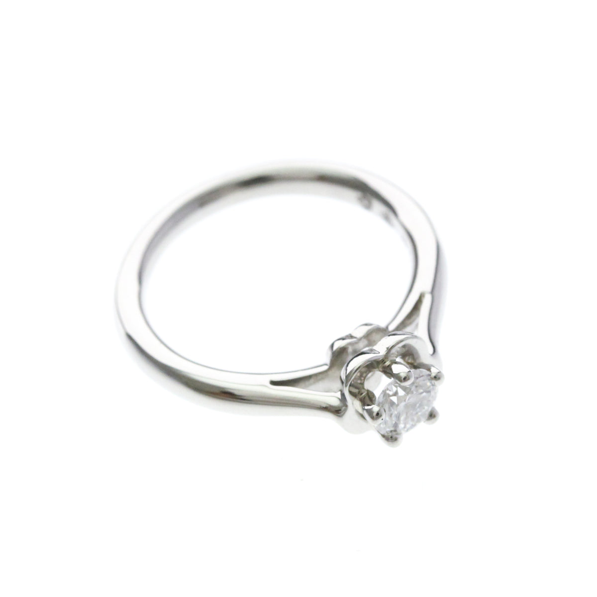 Chanel Extrait De Camelia 18K Rose Gold With Diamond Silver Platinum Ring Jewelry (Pre-Owned)
