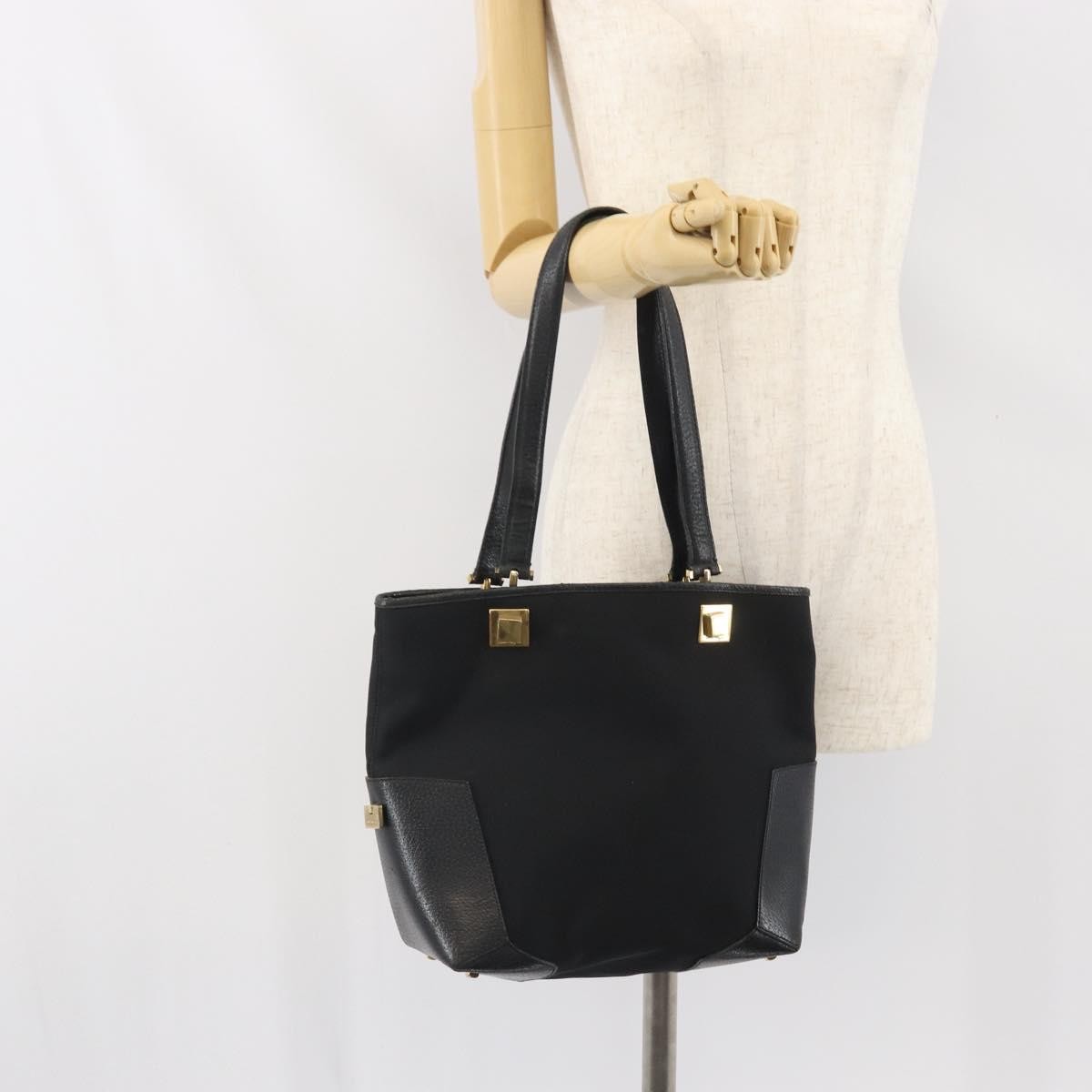 Salvatore Ferragamo Vintage Canvas Black Canvas Tote Bag Bag (Pre-Owned)