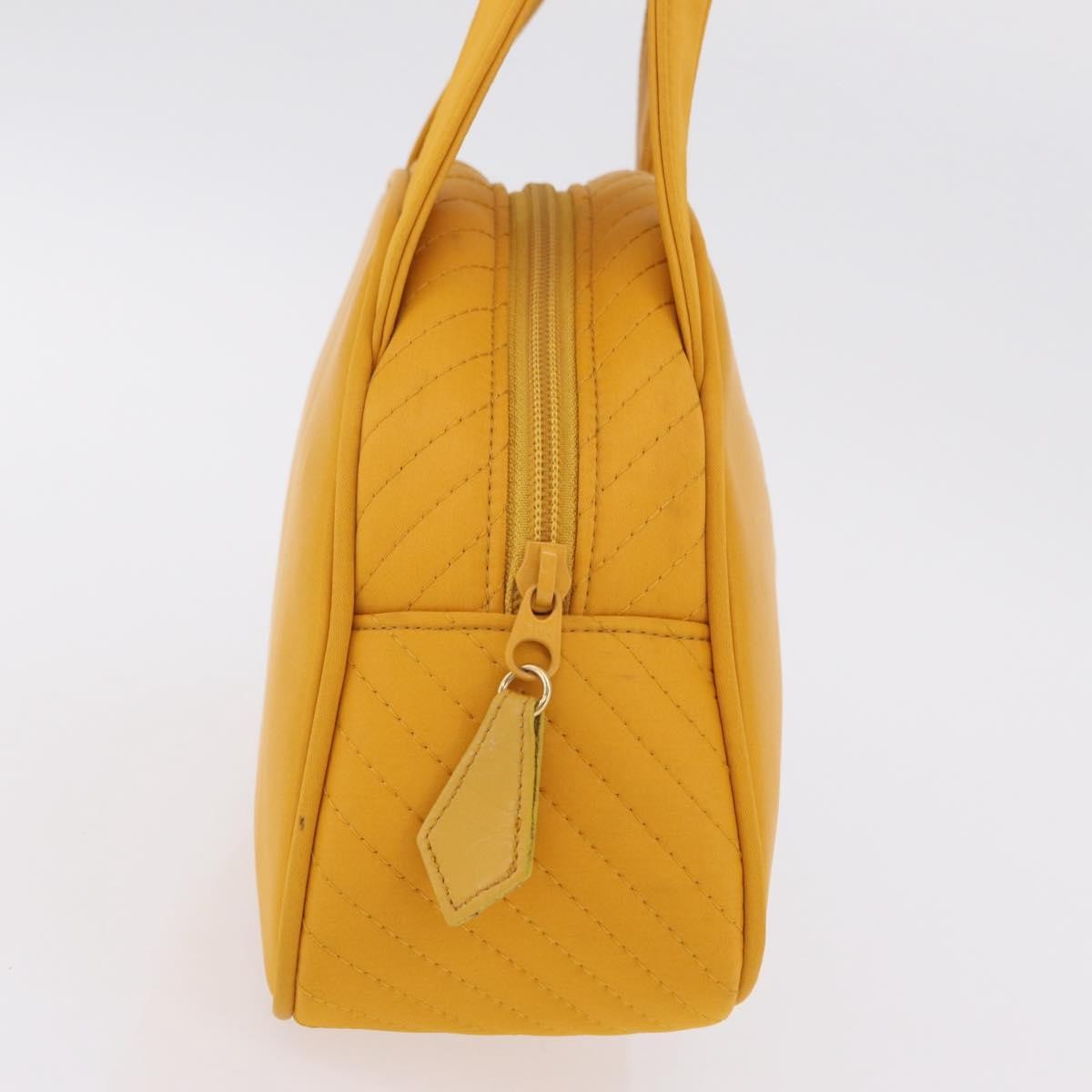 Saint Laurent Vintage Quilted Top Handle Bag Nylon Yellow Nylon Handbag (Pre-Owned)