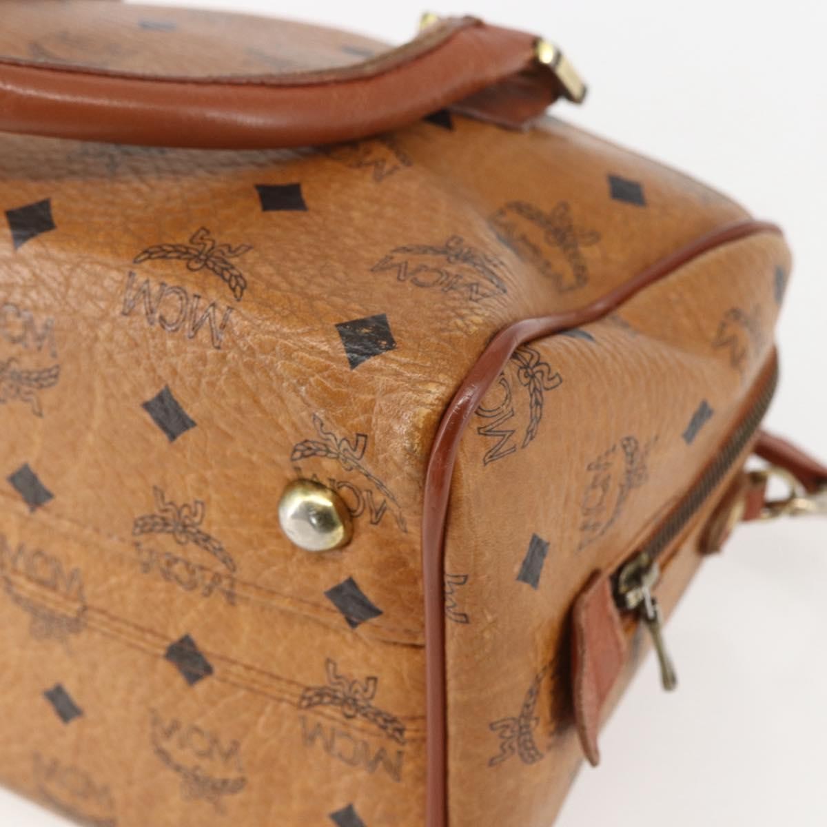 MCM Visetos Logogramme Leather Brown Leather Handbag (Pre-Owned)
