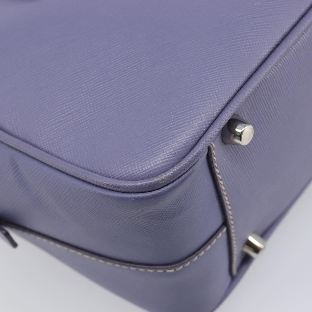 Prada Bauletto Saffiano Purple Leather Handbag (Pre-Owned)