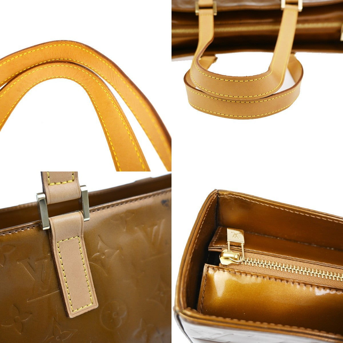 Louis Vuitton Columbus Monogram Vernis Brown Patent_Leather Handbag (Pre-Owned)