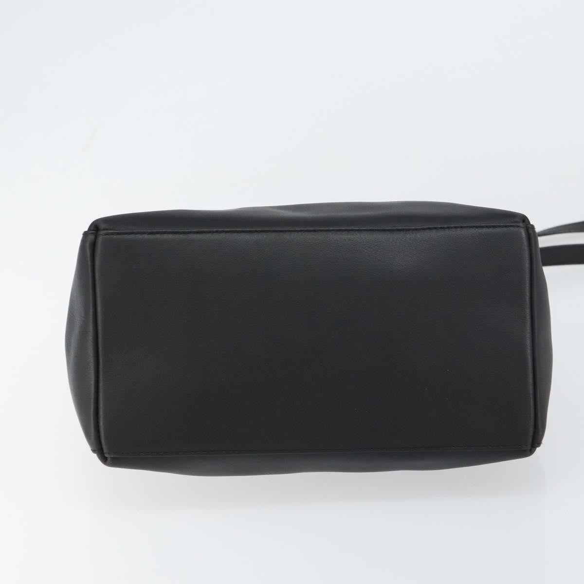 Salvatore Ferragamo Gancini Leather Black Leather Shoulder Bag Bag (Pre-Owned)