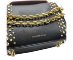 Alexander McQueen Women's Black Leather Gold Studded Box 16 Crossbody Bag