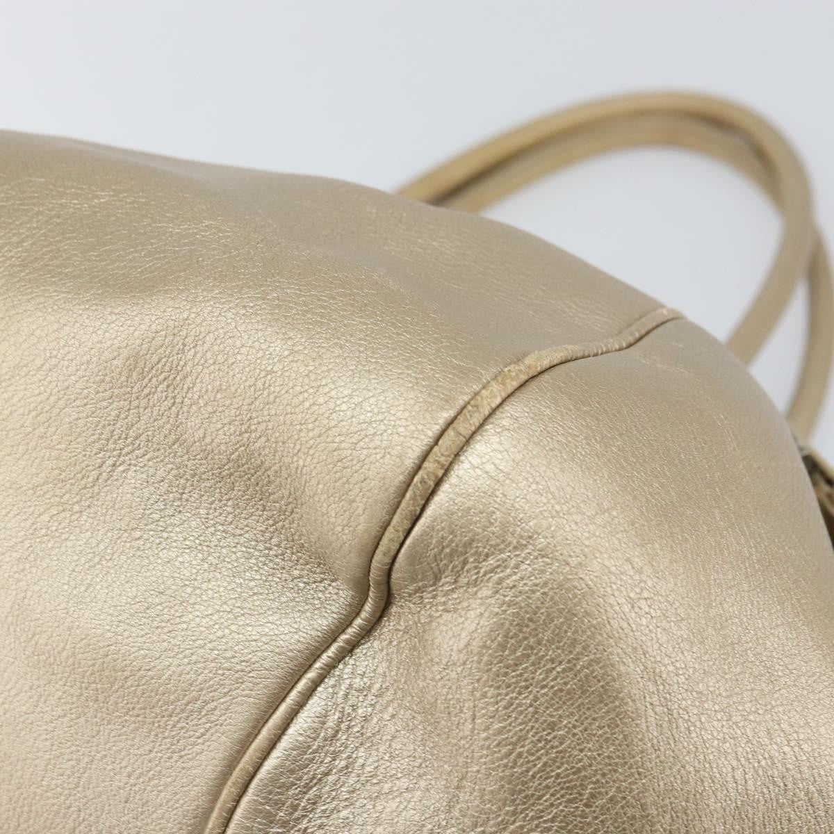 Salvatore Ferragamo Gancini Leather Gold Leather Handbag (Pre-Owned)