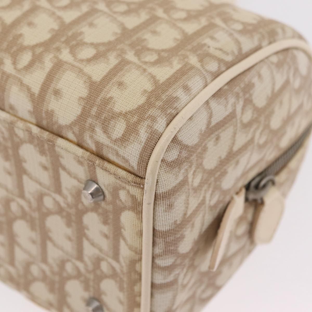 Christian Dior Vintage Boston Diorissimo Canvas Beige Canvas Handbag (Pre-Owned)