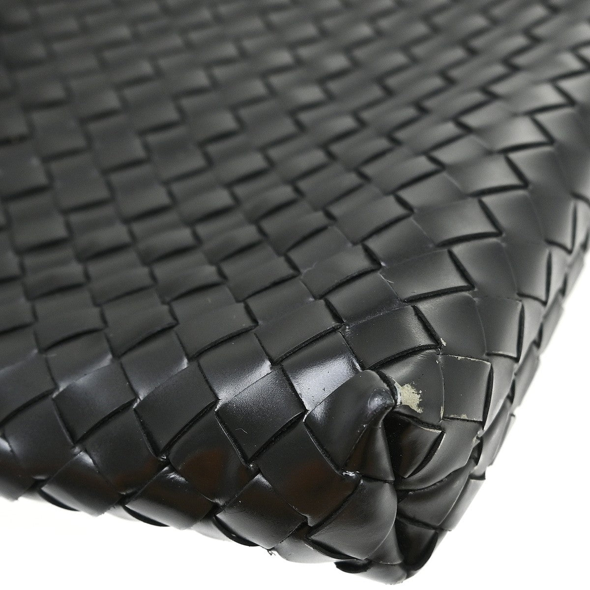 Bottega Veneta Intrecciato Shoulder Leather Black Leather Shoulder Bag Bag (Pre-Owned)