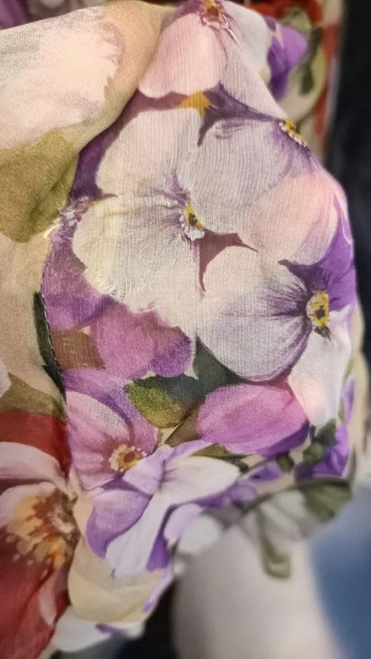 Dolce & Gabbana Beige Floral Sleeveless A-line Mini Women's Dress (Pre-Owned)
