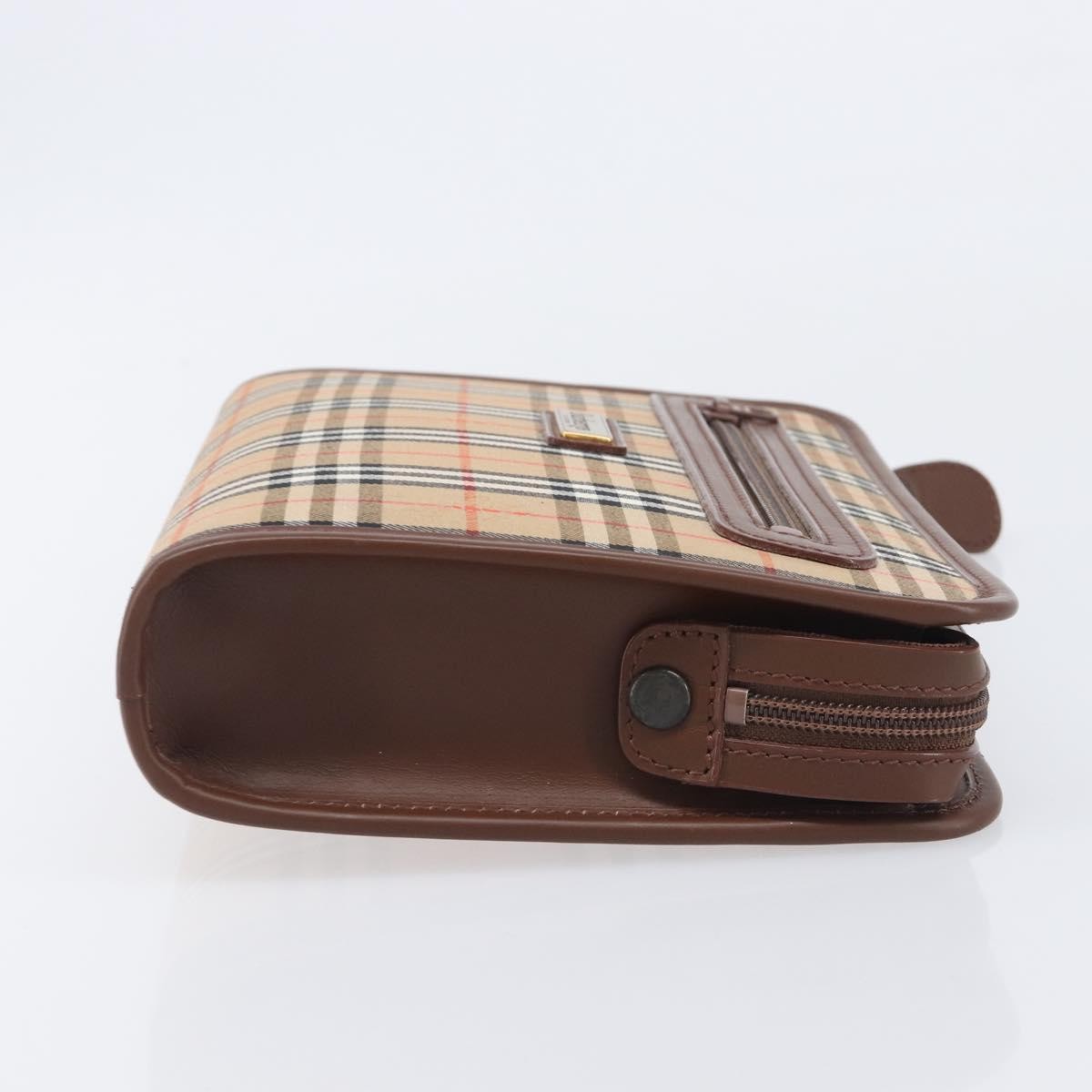 Burberry Nova Check Pochette Canvas Beige Canvas Clutche & Pouche Bag (Pre-Owned)