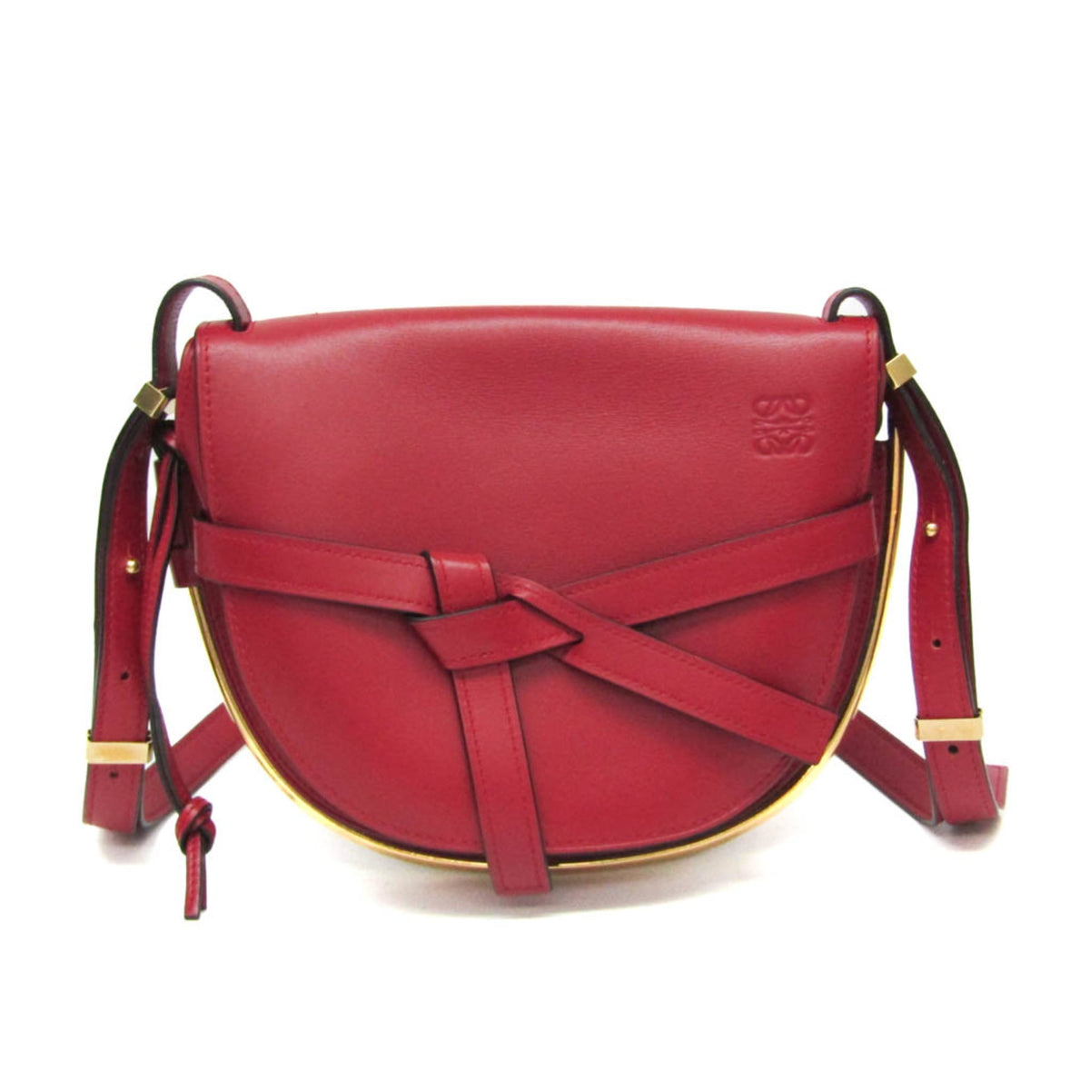 Loewe Metal Gate Leather Red Leather Shoulder Bag Bag (Pre-Owned)