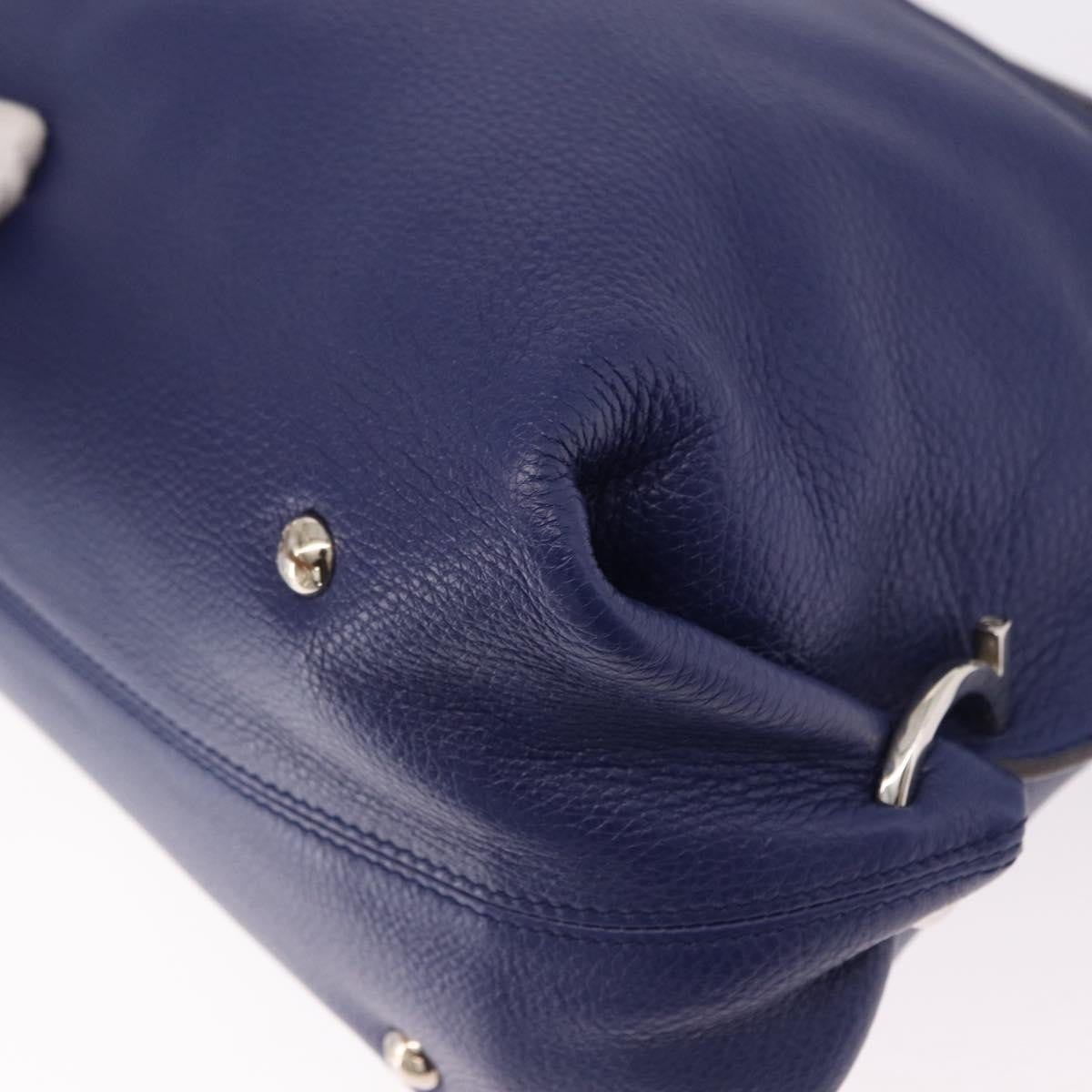 Salvatore Ferragamo Sofia Satchel Leather Blue Leather Handbag (Pre-Owned)
