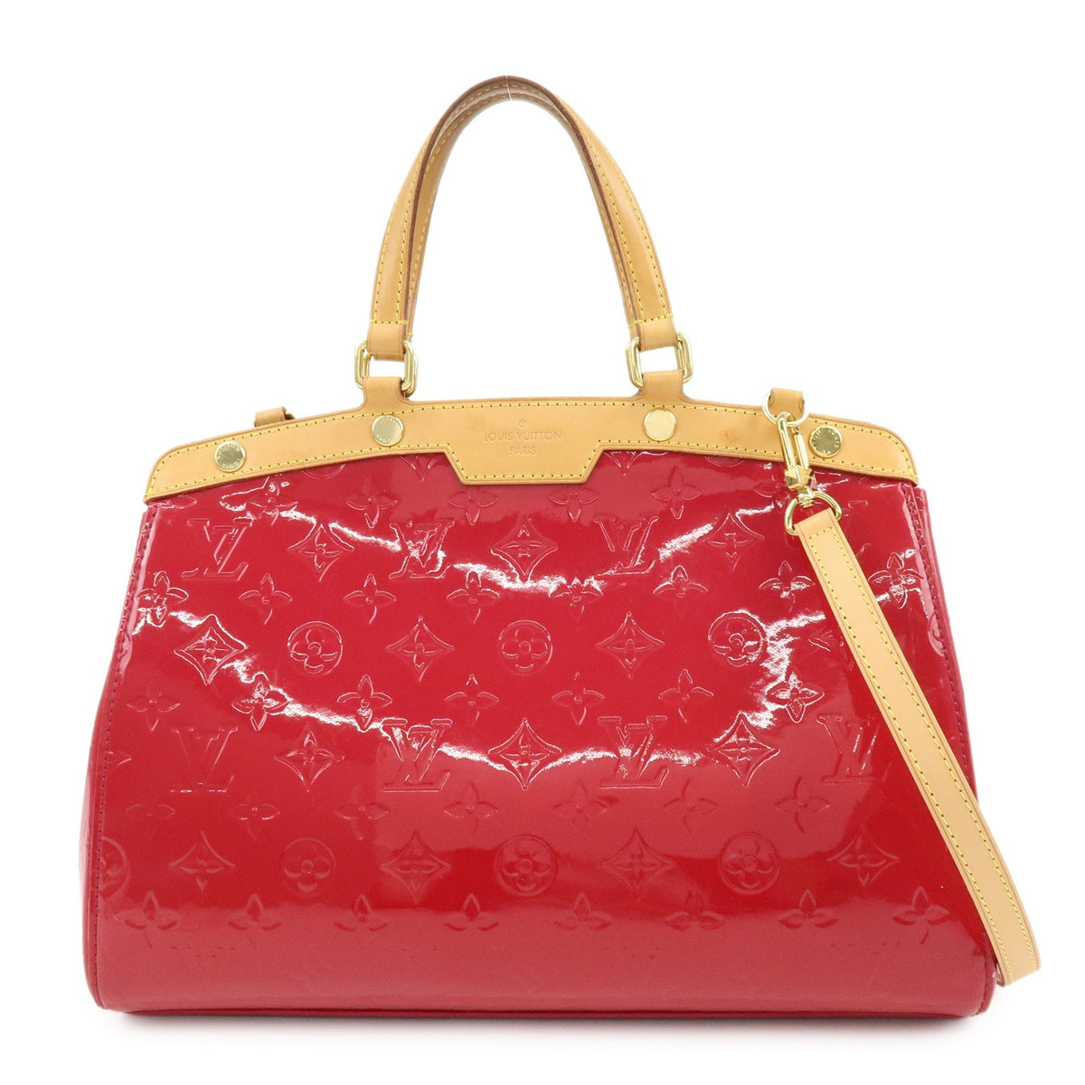 Louis Vuitton Brea Monogram Vernis Red Leather Handbag (Pre-Owned)