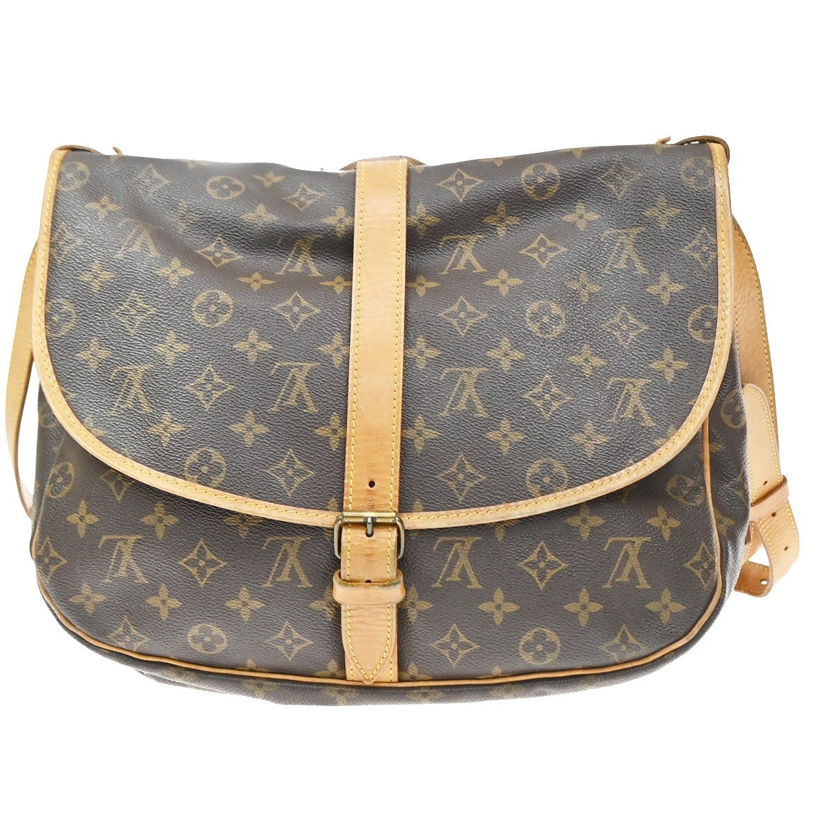 Louis Vuitton Saumur Monogram Canvas Brown Canvas Shoulder Bag Bag (Pre-Owned)