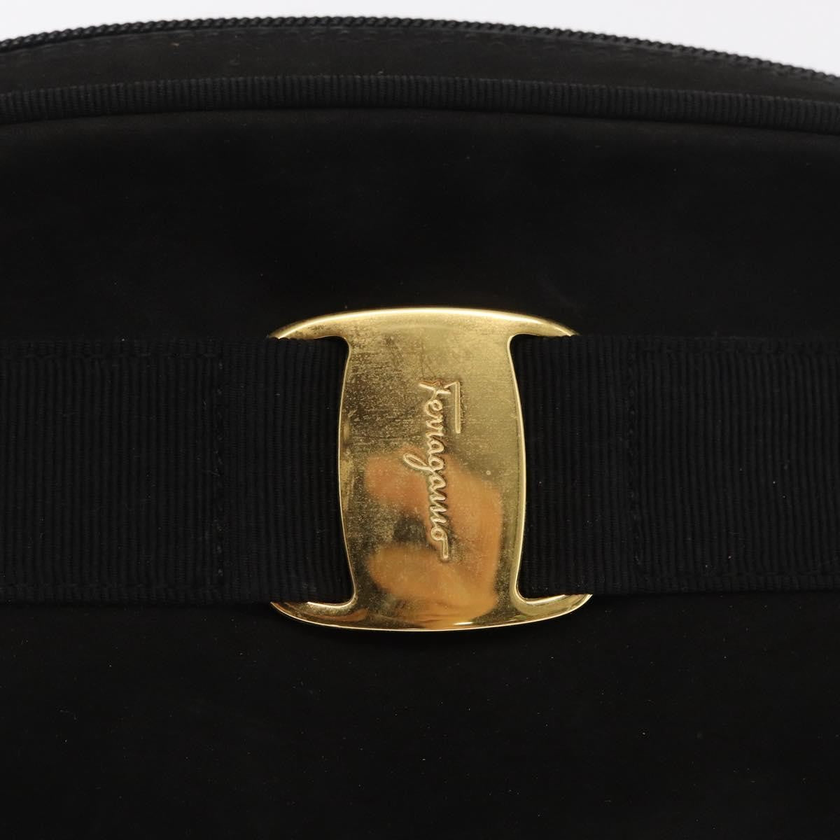 Salvatore Ferragamo Vala Clutch Suede Black Suede Clutche & Pouche Bag (Pre-Owned)
