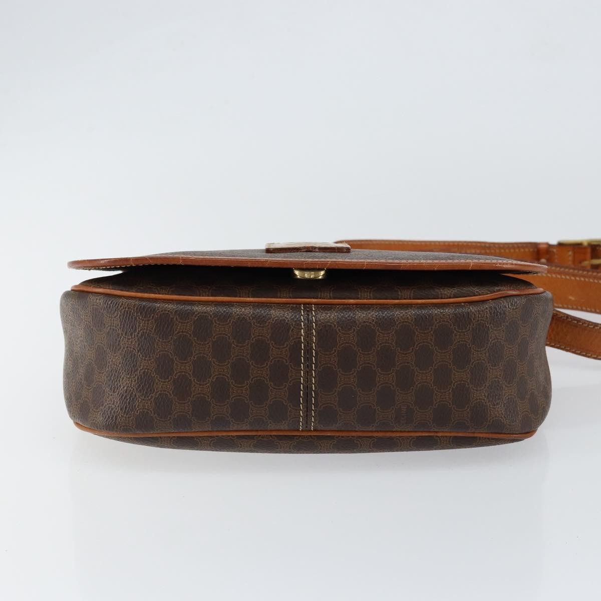 Celine Macadam Shoulder Pvc Leather Brown Canvas Shoulder Bag Bag (Pre-Owned)