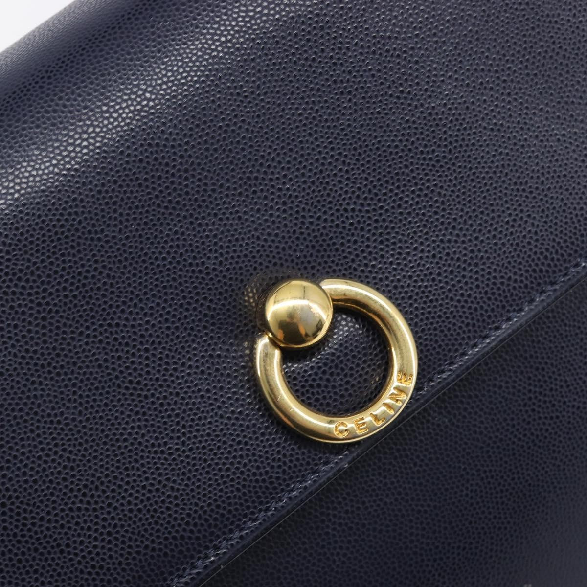 Celine Handbag Leather Navy Leather Handbag (Pre-Owned)