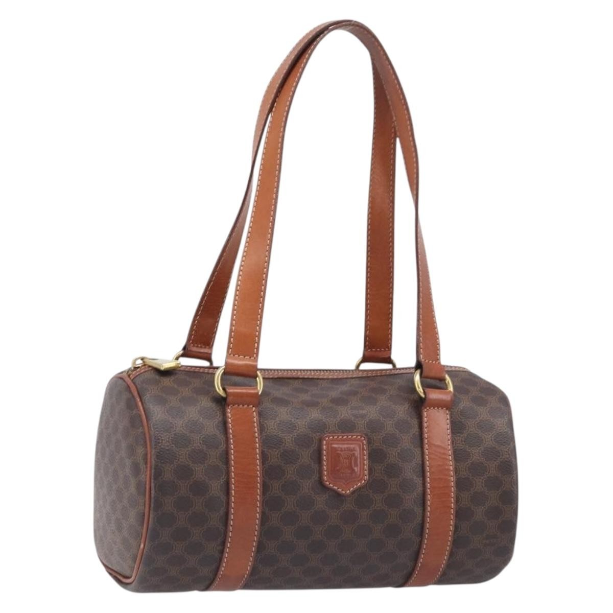 Celine Vintage Macadam Canvas And Leather Brown Pvc Handbag (Pre-Owned)