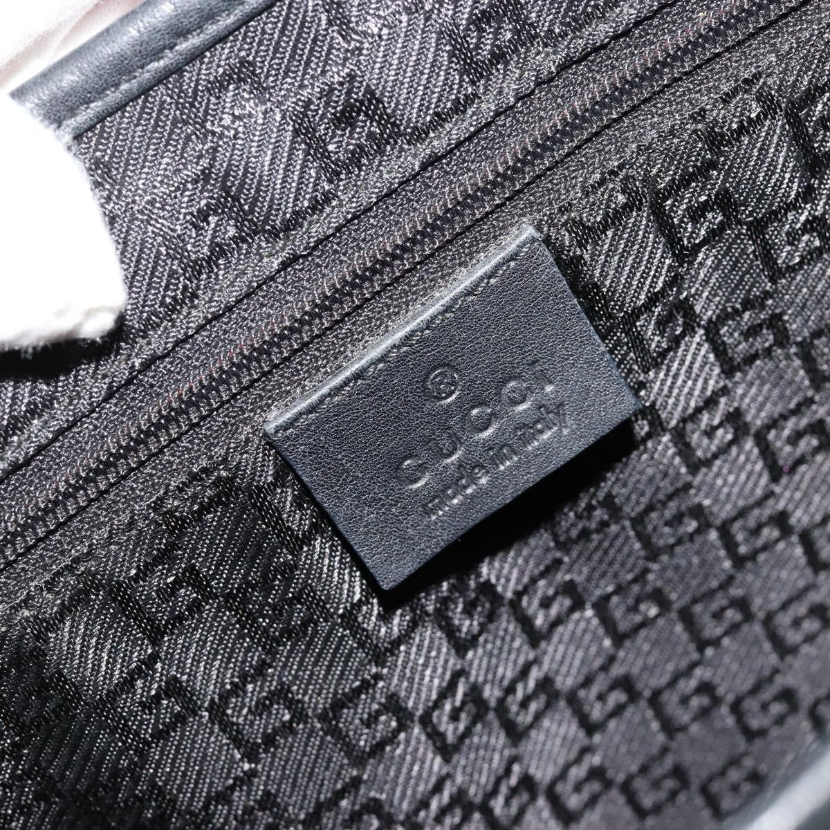 Gucci Vintage Jackie Shoulder Canvas And Leather Black Leather Handbag (Pre-Owned)