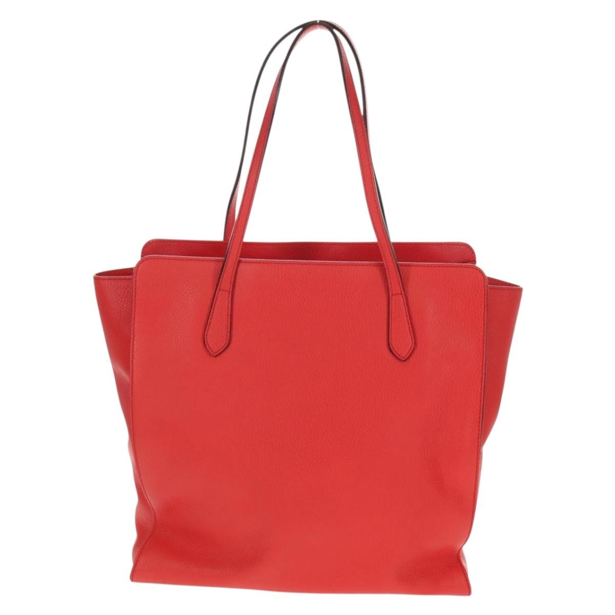 Gucci Grand Prix Interlocking Gg Grainy Leather Red Leather Tote Bag Bag (Pre-Owned)