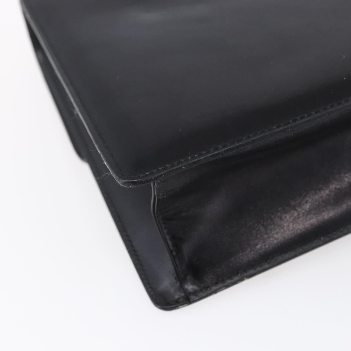 Burberry Nova Check Shoulder Bag Leather Black Leather Shoulder Bag Bag (Pre-Owned)