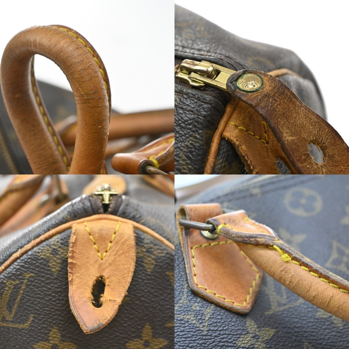 Louis Vuitton Speedy Monogram Canvas Brown Leather Handbag (Pre-Owned)