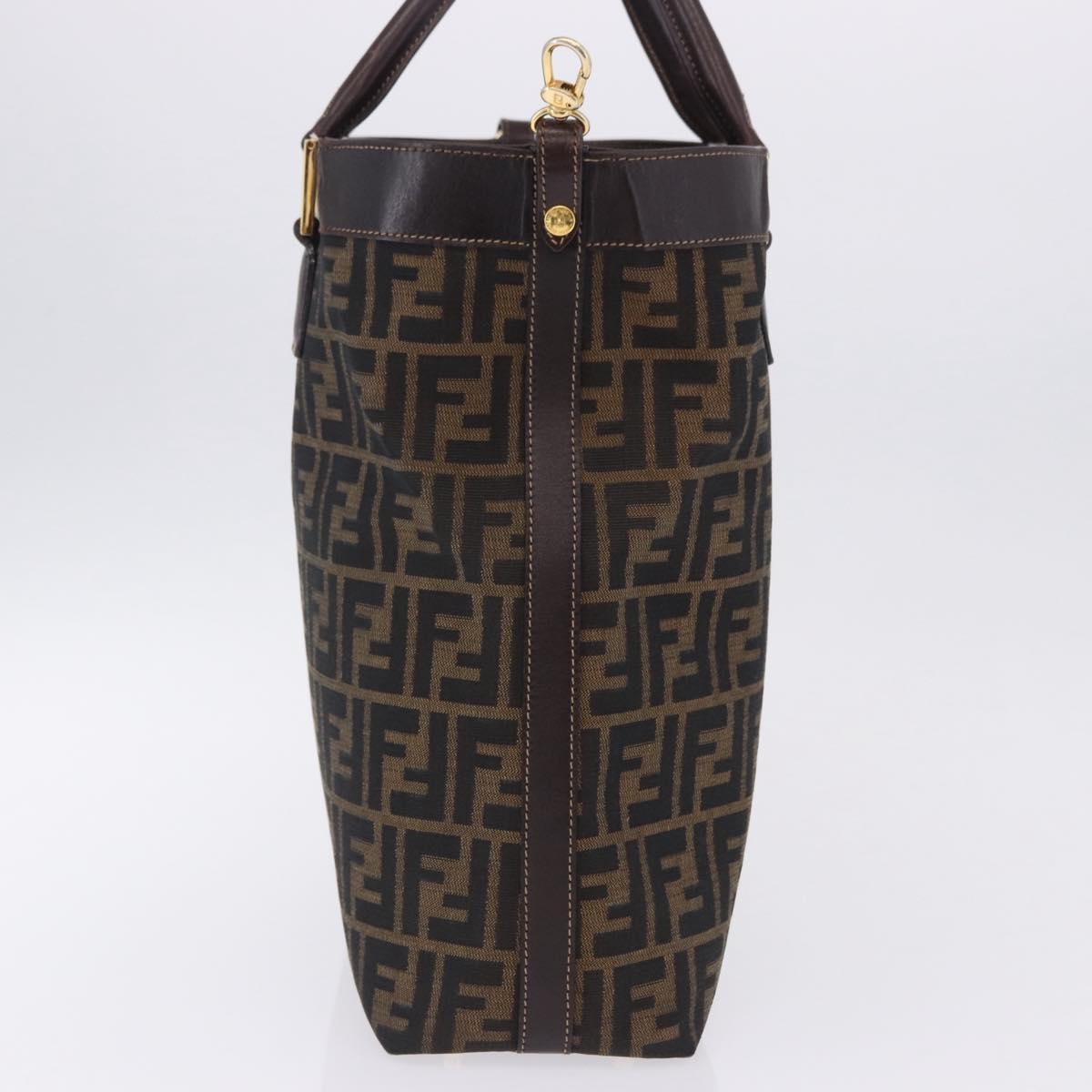 Fendi Vintage Zucca Zucca Canvas Brown Canvas Handbag (Pre-Owned)