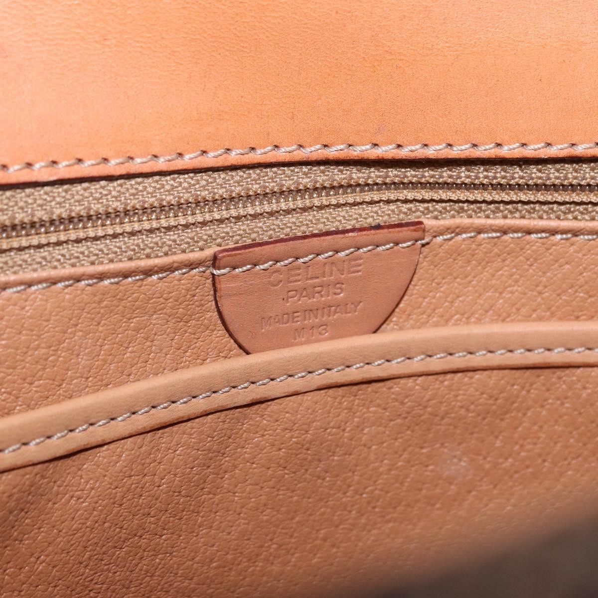 Celine Vintage Macadam Canvas And Leather Brown Canvas Handbag (Pre-Owned)