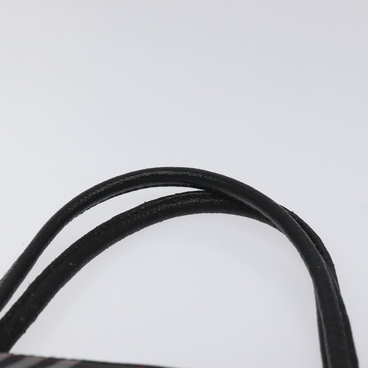 Burberry Nova Check Tote Nylon Black Nylon Handbag (Pre-Owned)