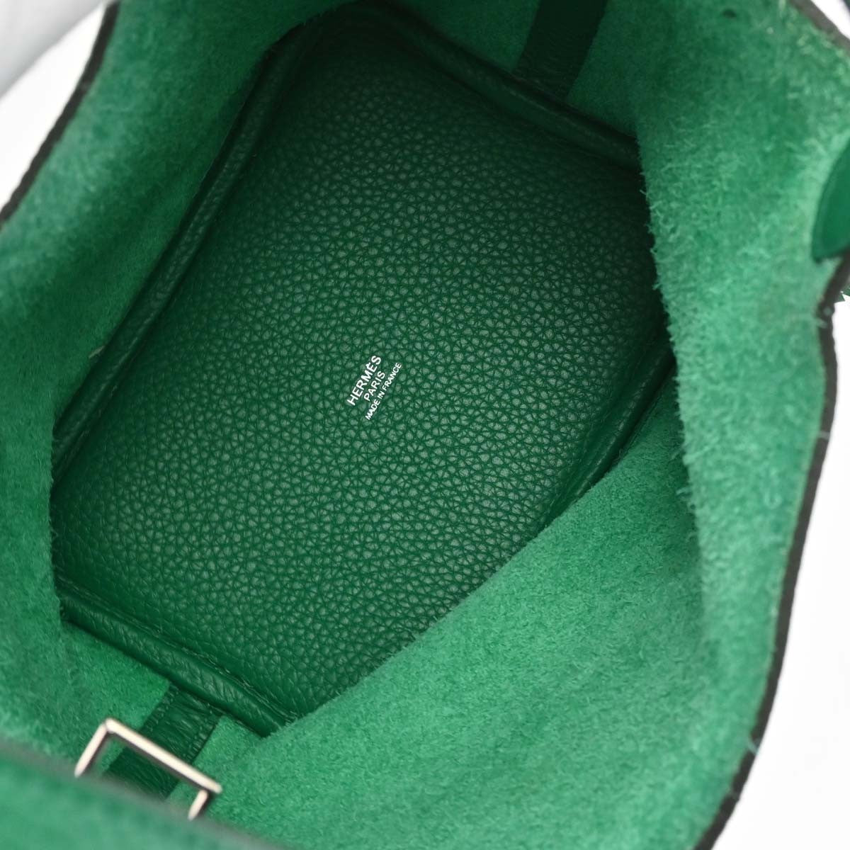 Hermes Picotin Lock Clemence Green Leather Handbag (Pre-Owned)
