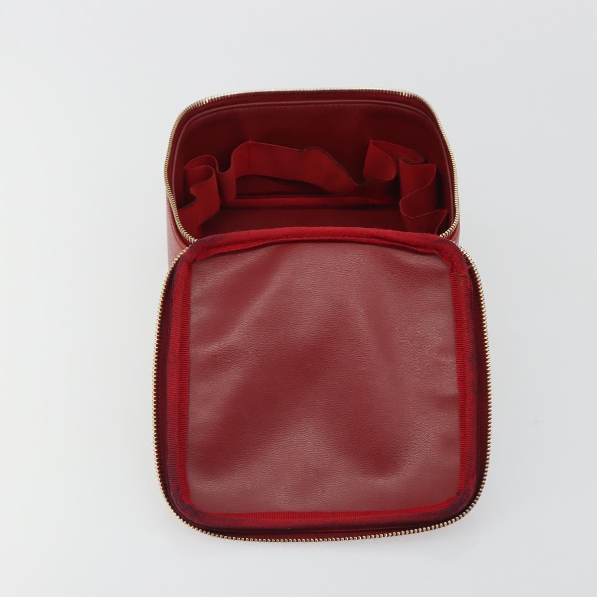 Chanel Vintage Timeless Cosmetic Case Caviar Red Leather Clutche & Pouche Bag (Pre-Owned)