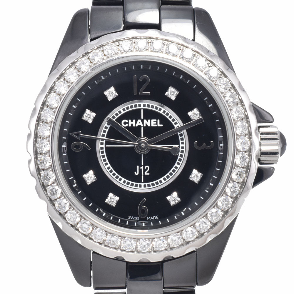 Chanel J12 Quartz Ceramic And Stainless Steel With Sapphire Bezel And Diamond Markers Watch (Pre-Owned)