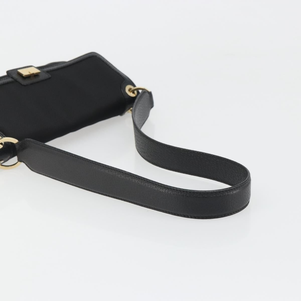 Salvatore Ferragamo Shoulder Bag Canvas Black Canvas Shoulder Bag Bag (Pre-Owned)