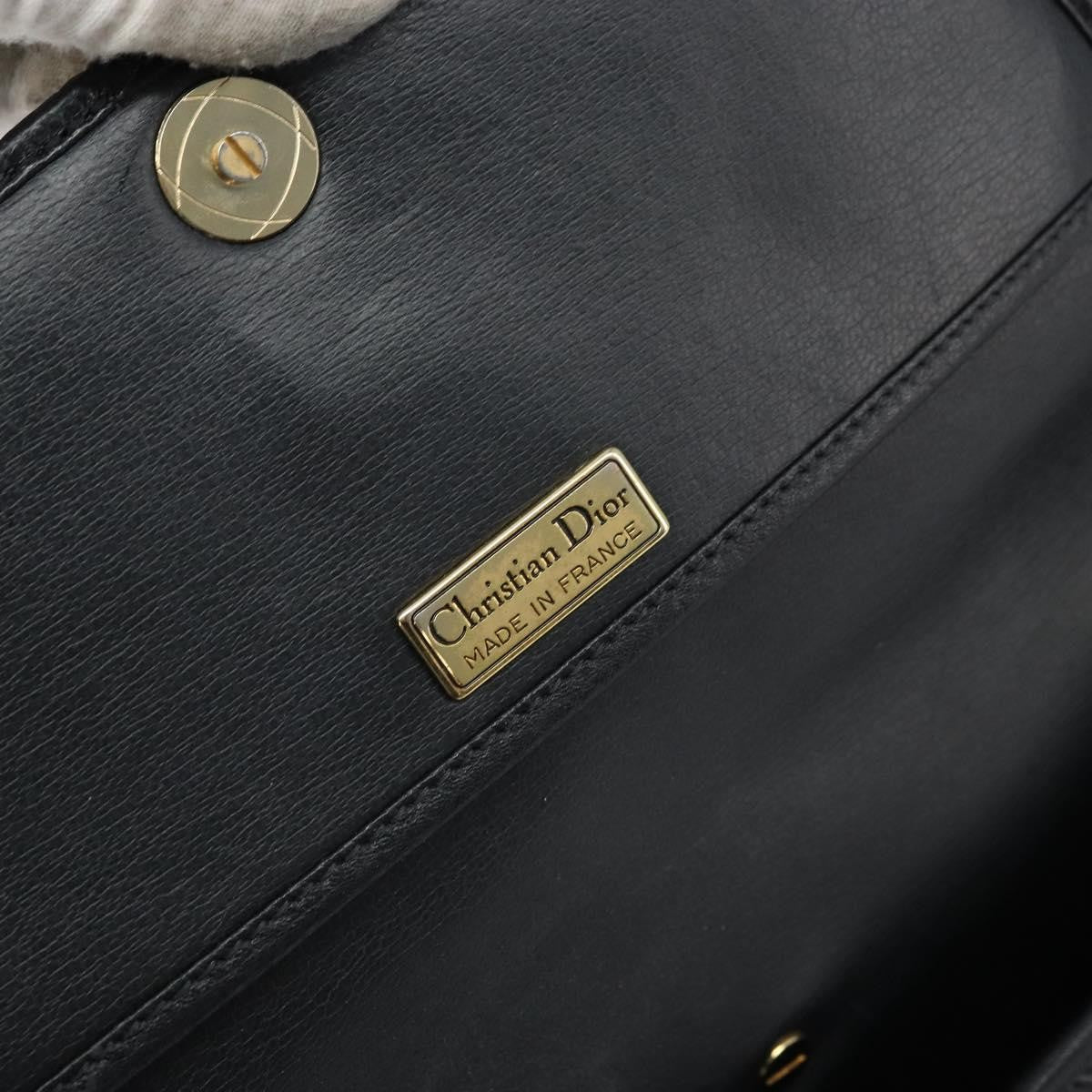 Christian Dior Vintage Cd Logo Leather Black Leather Shoulder Bag Bag (Pre-Owned)