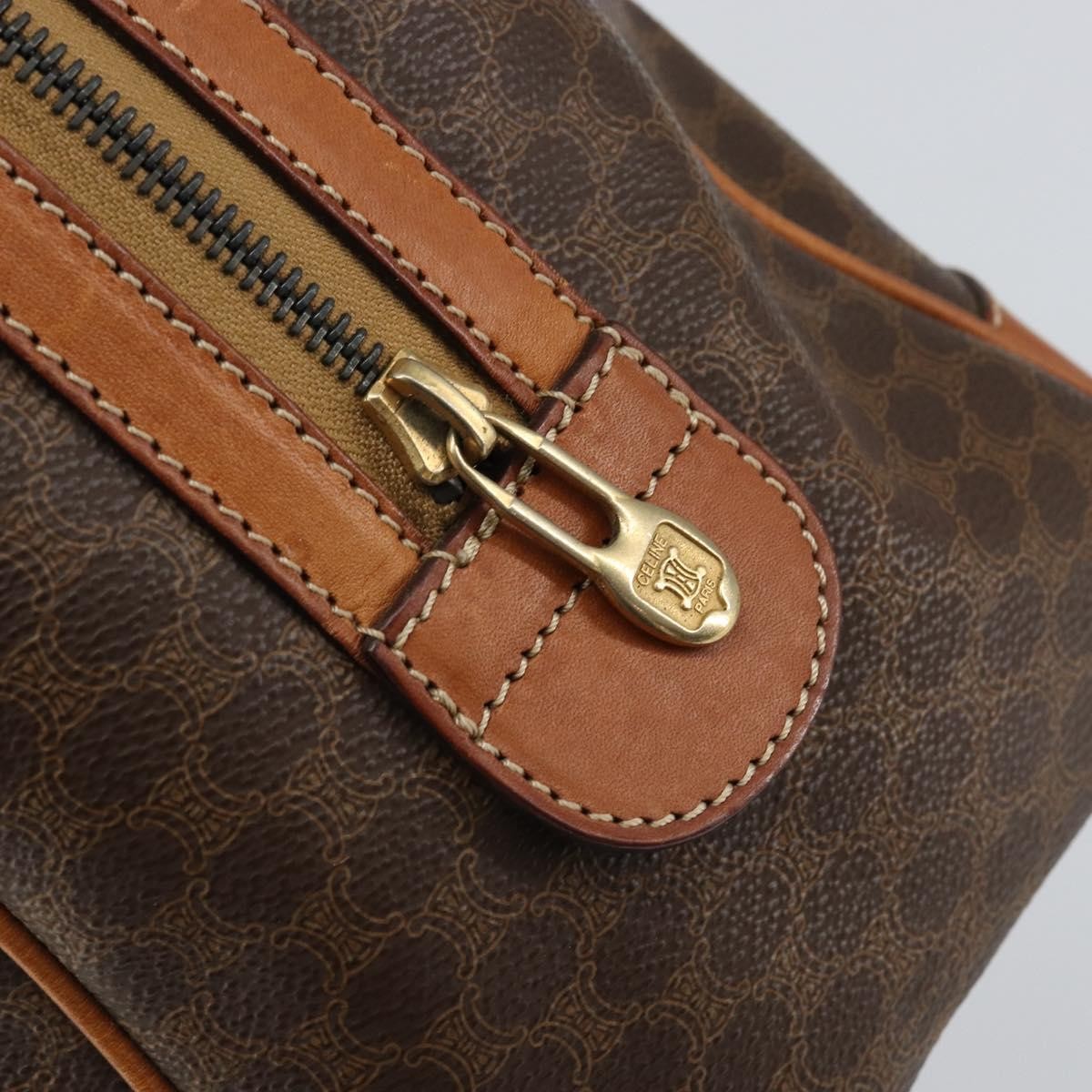 Celine Macadam Macadam With Leather Brown Canvas Shoulder Bag Bag (Pre-Owned)