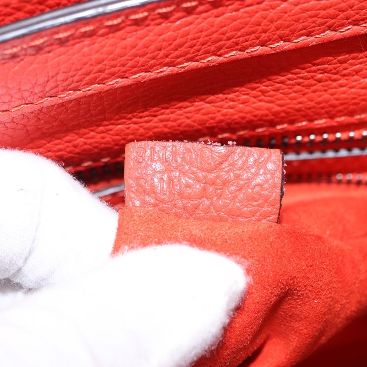 Celine Luggage Smooth Leather Red Leather Handbag (Pre-Owned)